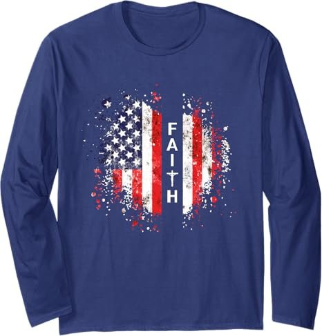 Love in Faith | American Faith | Graphic Christian Long Sleeve T-Shirt - Image 2
