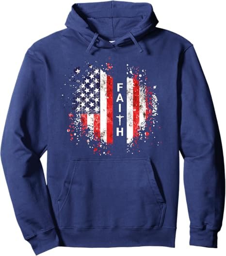 Love in Faith | American Faith | Graphic Christian Pullover Hoodie - Image 2