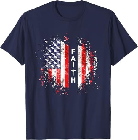 Love in Faith | American Faith | Graphic Christian T-Shirt - Image 4