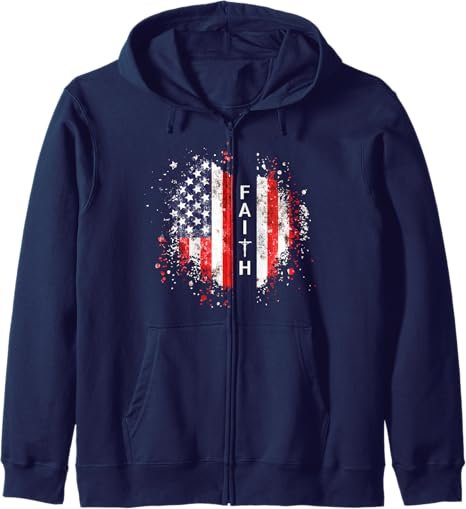 Love in Faith | American Faith | Graphic Christian Zip Hoodie - Image 2