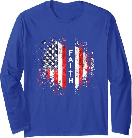 Love in Faith | American Faith | Graphic Christian Long Sleeve T-Shirt - Image 3