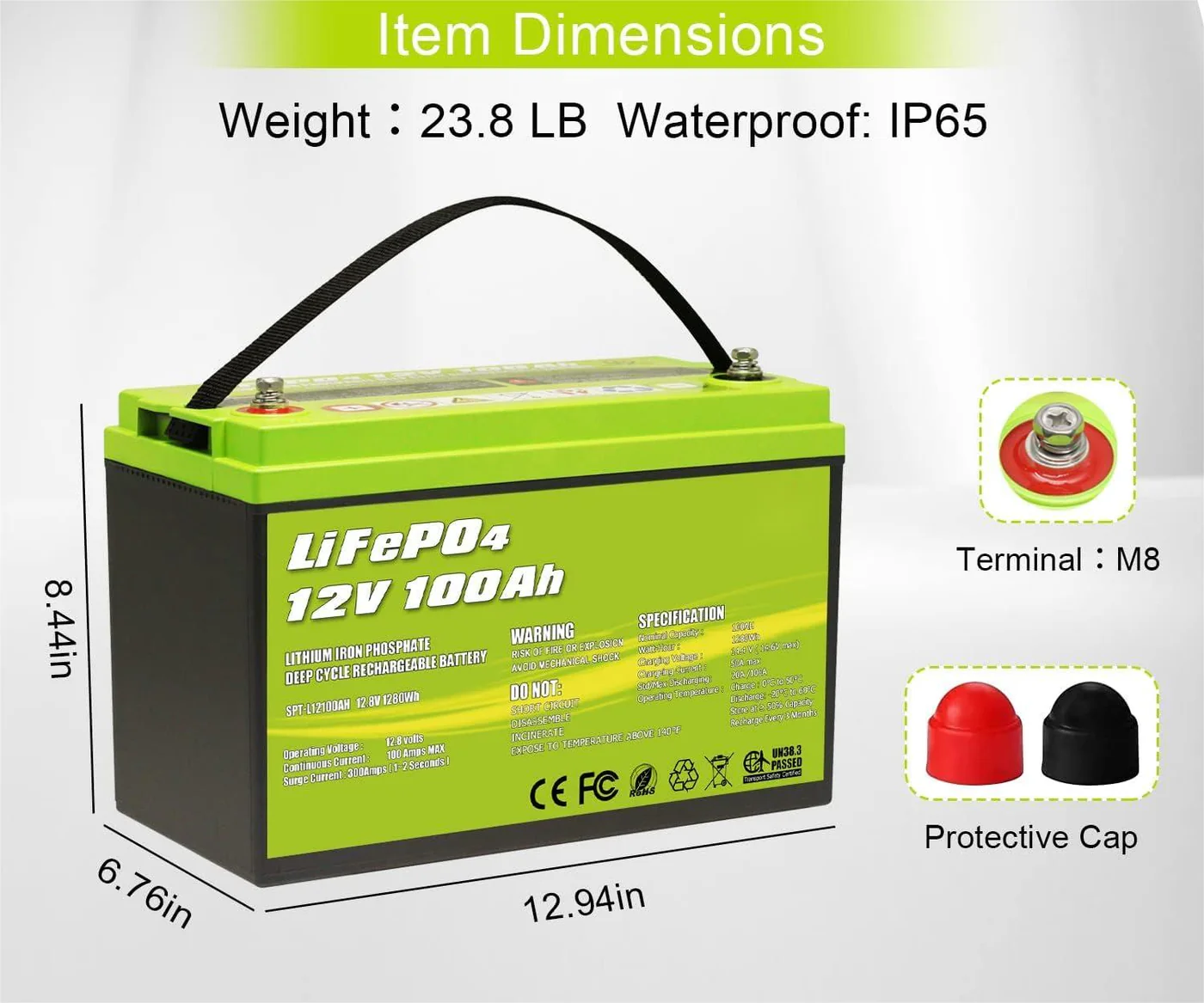12V 100Ah LiFePO4 Deep Cycle Lithium Battery - Image 2