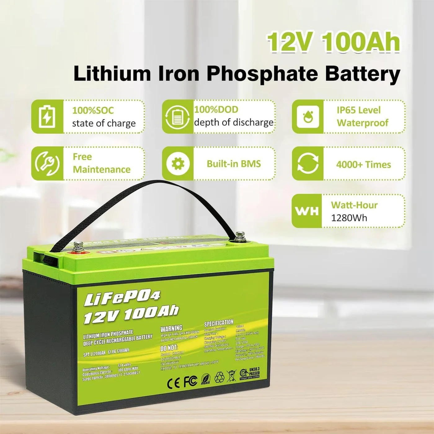 12V 100Ah LiFePO4 Deep Cycle Lithium Battery - Image 4