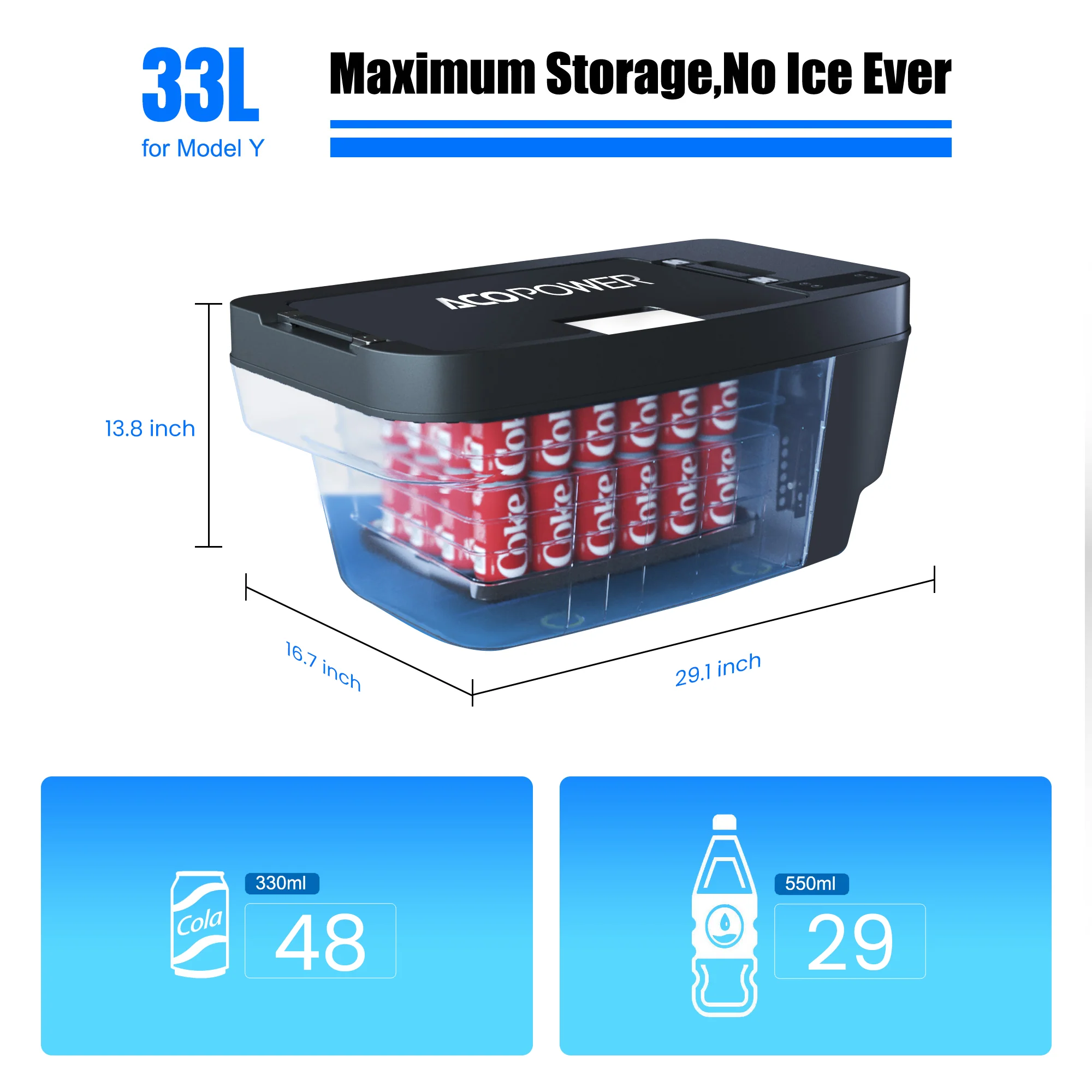 ACOPOWER TesFridge Portable Freezer——Specially Designed for Tesla Model 3, Y, and X - Image 2