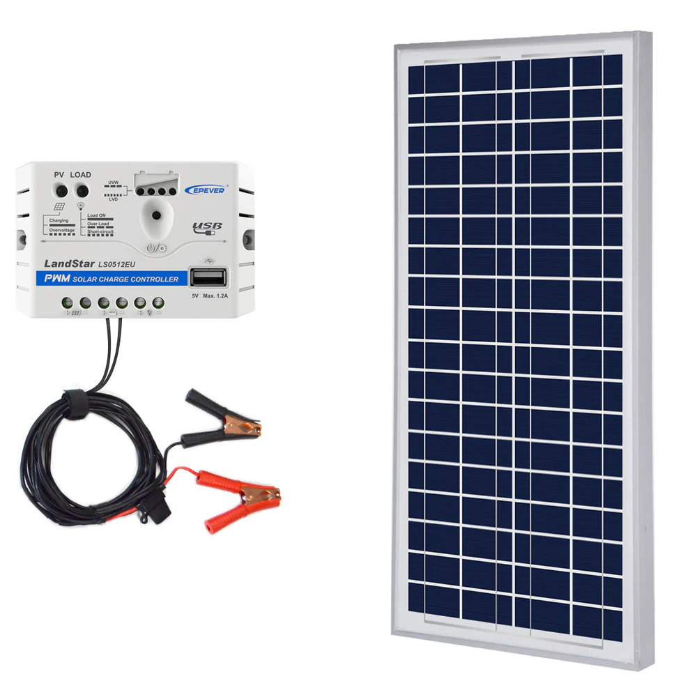 ACOPOWER 35W 12V Solar Charger Kit, 5A Charge Controller with Alligator Clips - Image 7